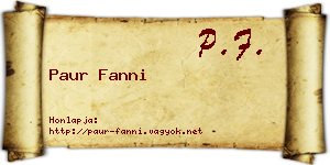 Paur Fanni névjegykártya
